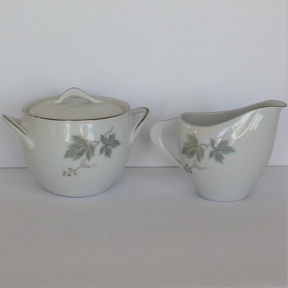 Vintage Sango Fine China Silver Rimmed Sugar and Creamer in Excellent Condition - Picture 2 of 6